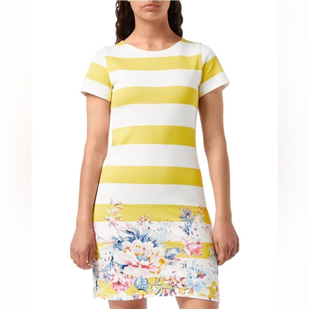 JOULES Riviera Floral Stripe Jersey T-Shirt Cotton